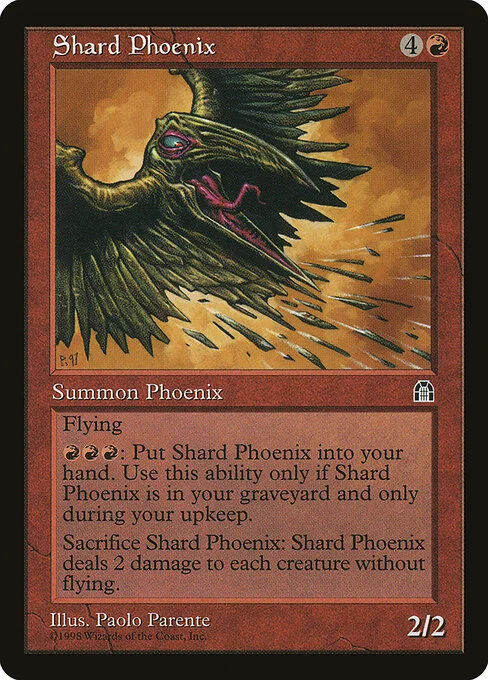 Shard Phoenix, carta Magic di tipo Creature — Phoenix illustrata da Paolo Parente