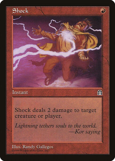 Shock, carta Magic di tipo Instant illustrata da Randy Gallegos