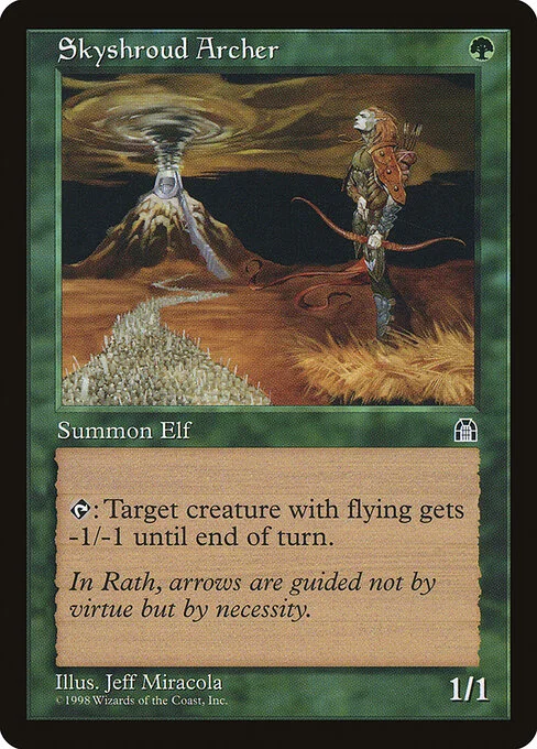 Skyshroud Archer, carta Magic di tipo Creature — Elf Archer illustrata da Jeff Miracola