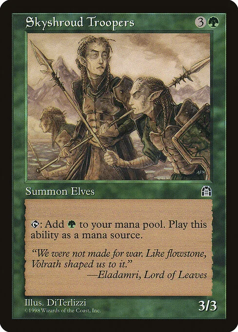 Skyshroud Troopers, carta Magic di tipo Creature — Elf Druid Warrior illustrata da DiTerlizzi