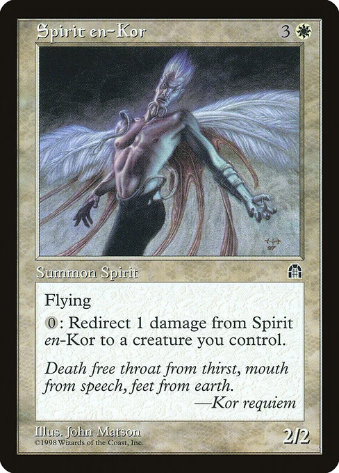 Spirit en-Kor, carta Magic di tipo Creature — Kor Spirit illustrata da John Matson