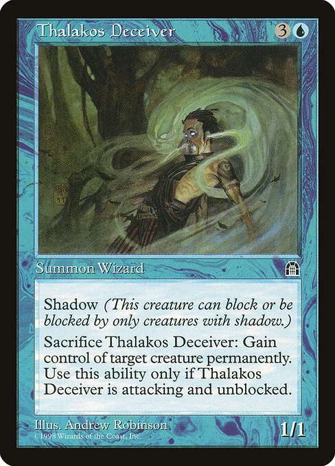 Thalakos Deceiver, carta Magic di tipo Creature — Thalakos Wizard illustrata da Andrew Robinson