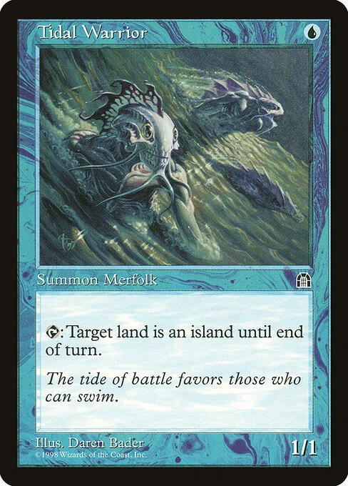 Tidal Warrior, carta Magic di tipo Creature — Merfolk Warrior illustrata da Daren Bader
