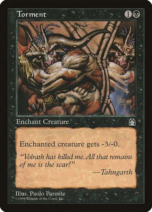 Torment, carta Magic di tipo Enchantment — Aura illustrata da Paolo Parente