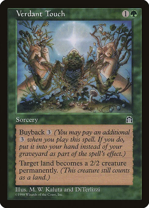 Verdant Touch, carta Magic di tipo Sorcery illustrata da M. W. Kaluta & DiTerlizzi
