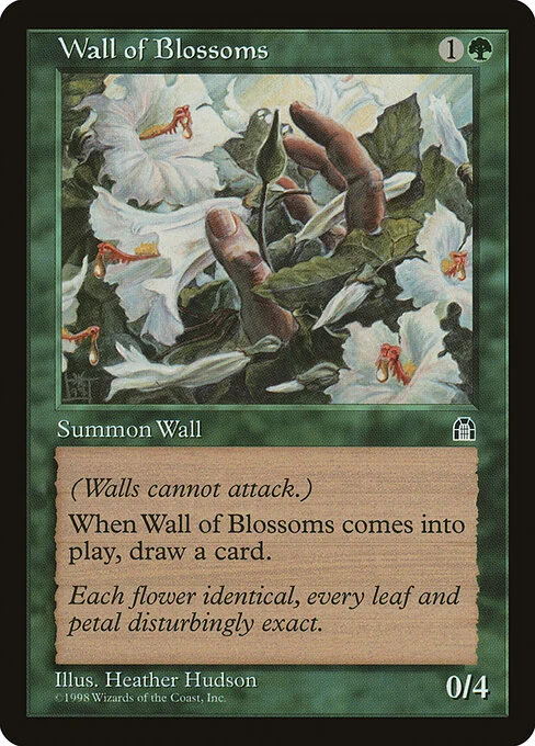 Wall of Blossoms, carta Magic di tipo Creature — Plant Wall illustrata da Heather Hudson