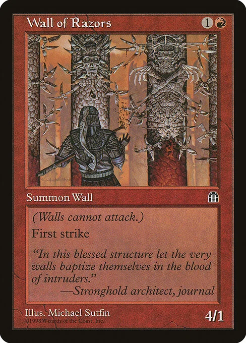 Wall of Razors, carta Magic di tipo Creature — Wall illustrata da Michael Sutfin