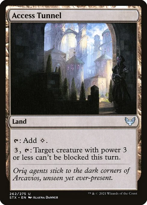 Access Tunnel, carta Magic di tipo Land illustrata da Alayna Danner