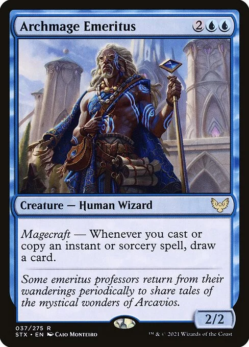 Archmage Emeritus, carta Magic di tipo Creature — Human Wizard illustrata da Caio Monteiro