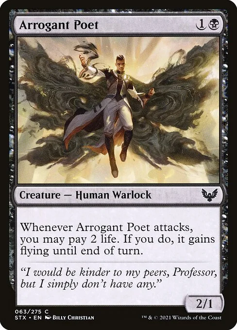 Arrogant Poet, carta Magic di tipo Creature — Human Warlock illustrata da Billy Christian