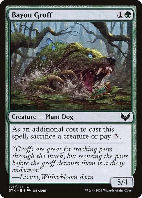 Bayou Groff, carta Magic di tipo Creature — Plant Dog illustrata da Ilse Gort