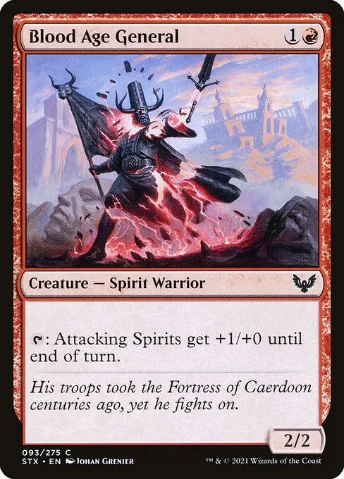 Blood Age General, carta Magic di tipo Creature — Spirit Warrior illustrata da Johan Grenier