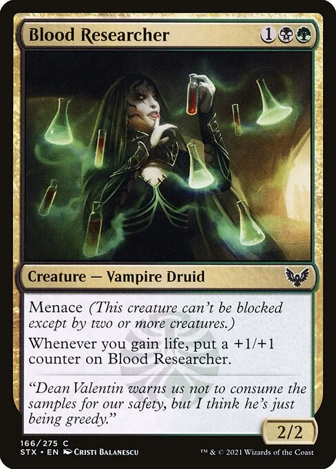 Blood Researcher, carta Magic di tipo Creature — Vampire Druid illustrata da Cristi Balanescu