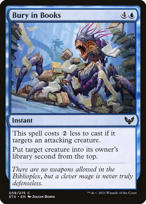 Bury in Books, carta Magic di tipo Instant illustrata da Zoltan Boros