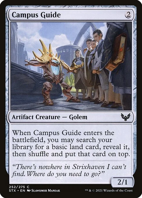 Campus Guide, carta Magic di tipo Artifact Creature — Golem illustrata da Slawomir Maniak