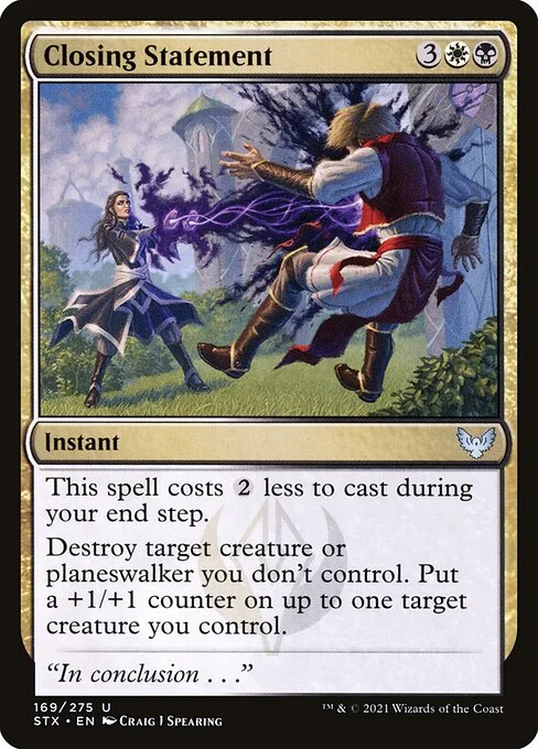 Closing Statement, carta Magic di tipo Instant illustrata da Craig J Spearing