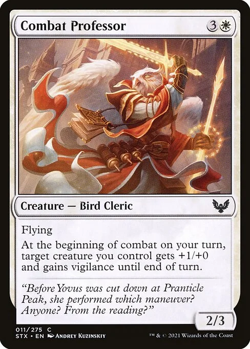 Combat Professor, carta Magic di tipo Creature — Bird Cleric illustrata da Andrey Kuzinskiy