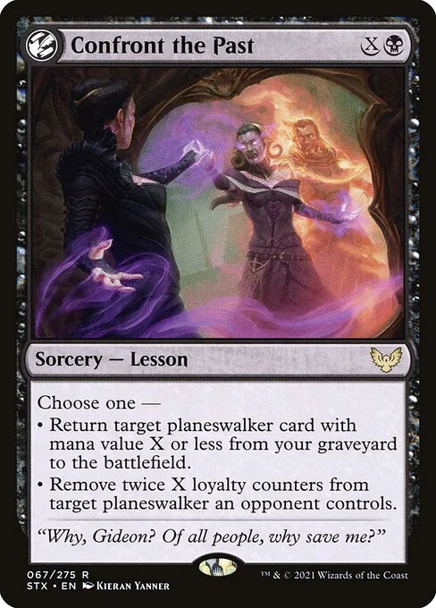 Confront the Past, carta Magic di tipo Sorcery — Lesson illustrata da Kieran Yanner