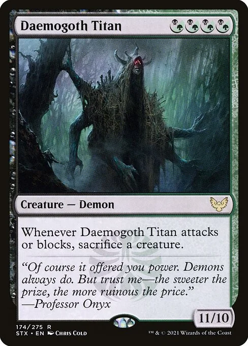 Daemogoth Titan, carta Magic di tipo Creature — Demon illustrata da Chris Cold
