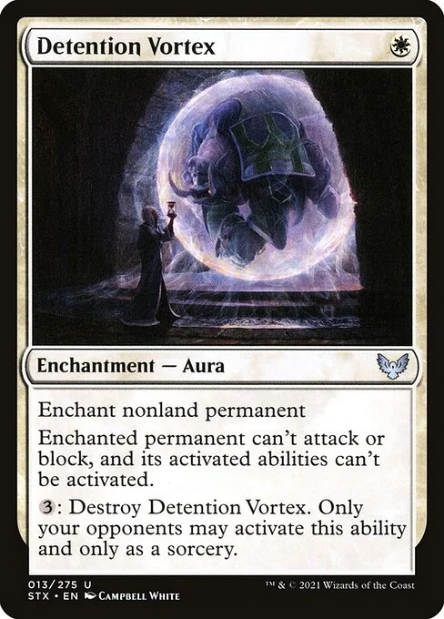 Detention Vortex, carta Magic di tipo Enchantment — Aura illustrata da Campbell White