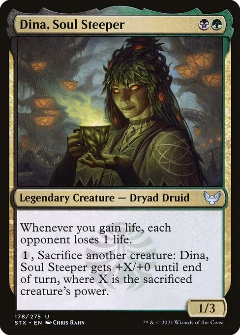 Dina, Soul Steeper, carta Magic di tipo Legendary Creature — Dryad Druid illustrata da Chris Rahn