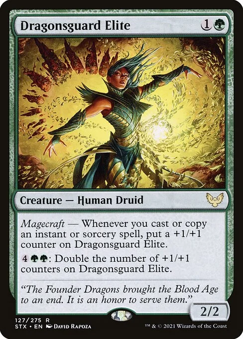 Dragonsguard Elite, carta Magic di tipo Creature — Human Druid illustrata da David Rapoza