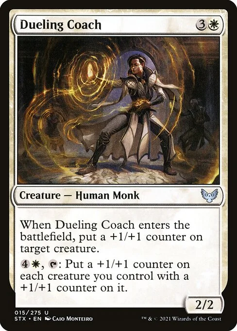 Dueling Coach, carta Magic di tipo Creature — Human Monk illustrata da Caio Monteiro