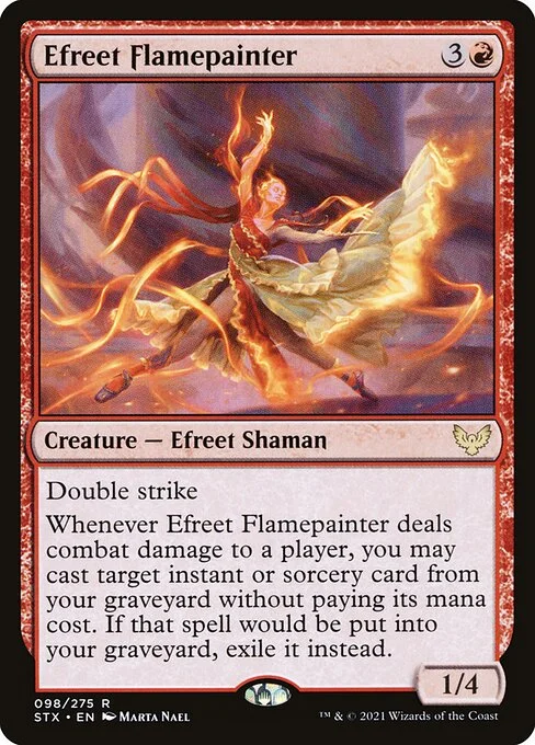 Efreet Flamepainter, carta Magic di tipo Creature — Efreet Shaman illustrata da Marta Nael