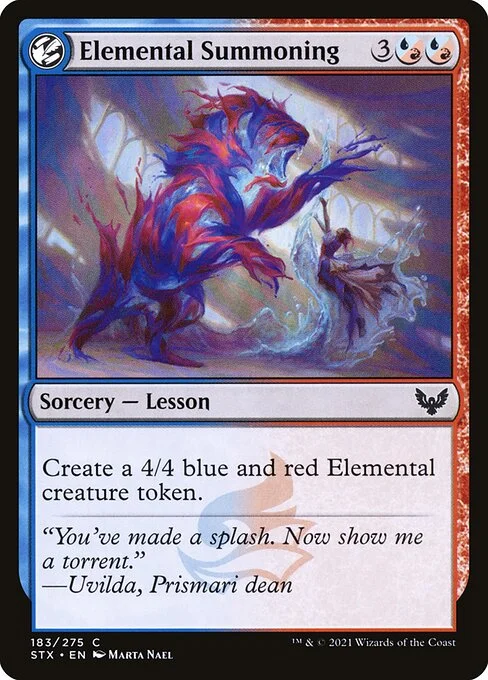 Elemental Summoning, carta Magic di tipo Sorcery — Lesson illustrata da Marta Nael