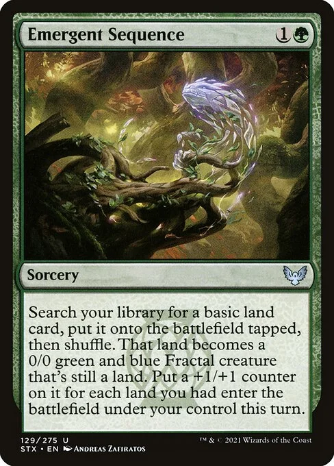 Emergent Sequence, carta Magic di tipo Sorcery illustrata da Andreas Zafiratos