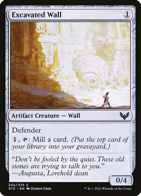 Excavated Wall, carta Magic di tipo Artifact Creature — Wall illustrata da Zezhou Chen