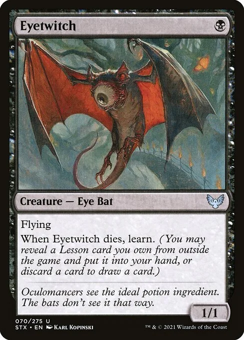 Eyetwitch, carta Magic di tipo Creature — Eye Bat illustrata da Karl Kopinski