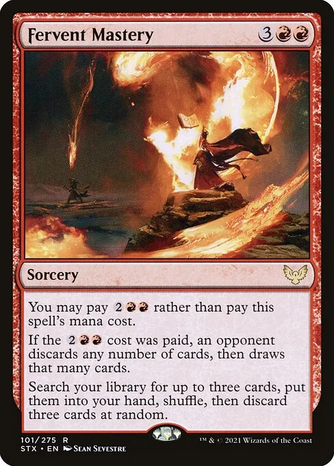 Fervent Mastery, carta Magic di tipo Sorcery illustrata da Sean Sevestre