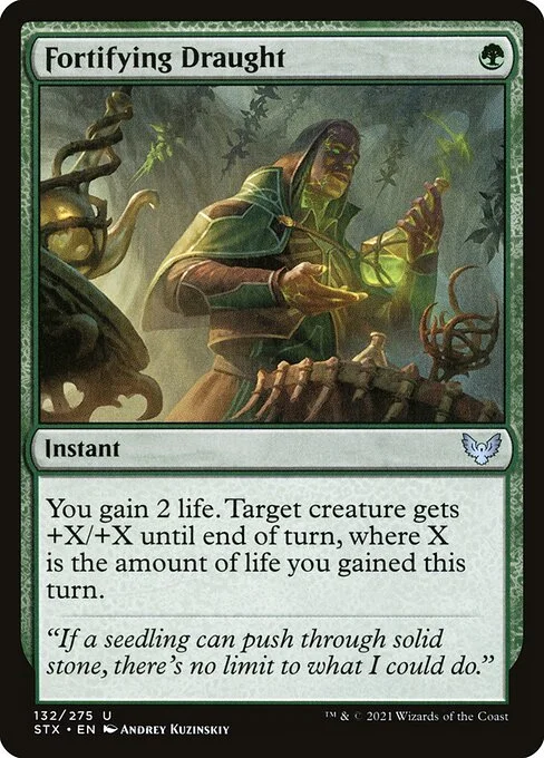 Fortifying Draught, carta Magic di tipo Instant illustrata da Andrey Kuzinskiy