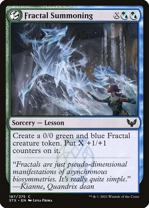 Fractal Summoning, carta Magic di tipo Sorcery — Lesson illustrata da Livia Prima