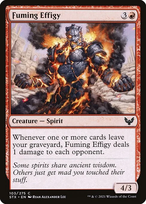 Fuming Effigy, carta Magic di tipo Creature — Spirit illustrata da Ryan Alexander Lee