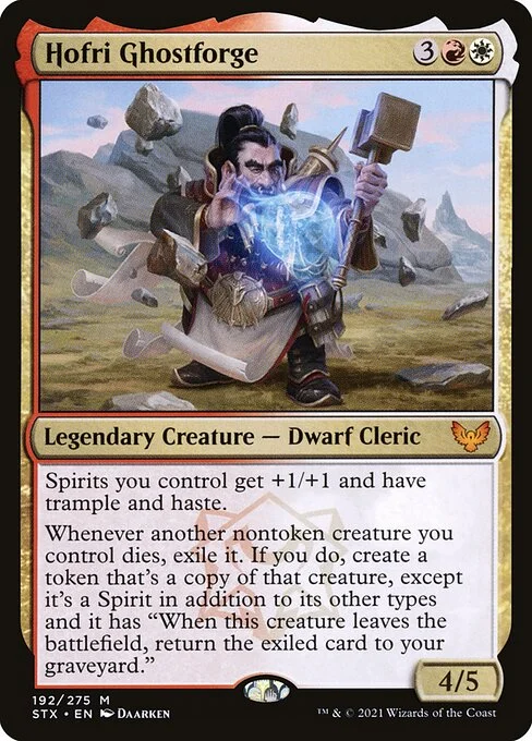 Hofri Ghostforge, carta Magic di tipo Legendary Creature — Dwarf Cleric illustrata da Daarken