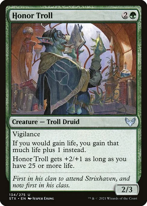 Honor Troll, carta Magic di tipo Creature — Troll Druid illustrata da Jesper Ejsing