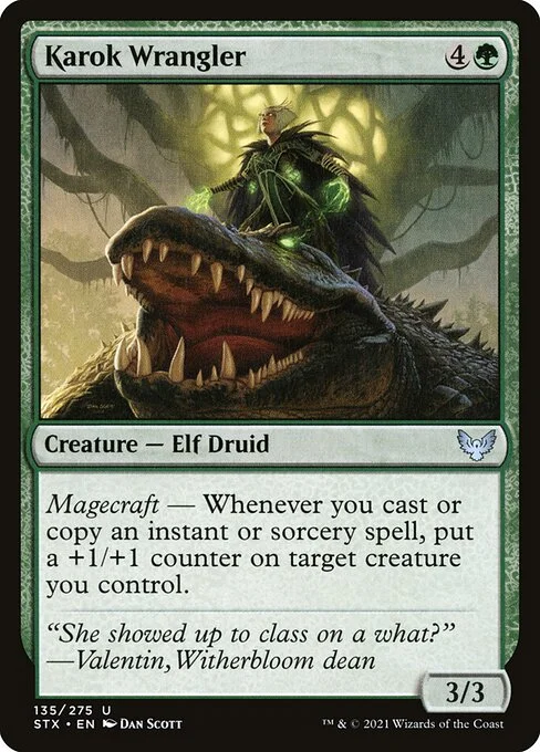 Karok Wrangler, carta Magic di tipo Creature — Elf Druid illustrata da Dan Murayama Scott