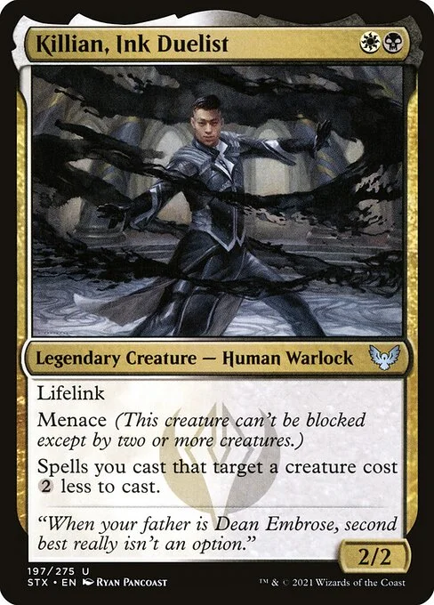 Killian, Ink Duelist, carta Magic di tipo Legendary Creature — Human Warlock illustrata da Ryan Pancoast