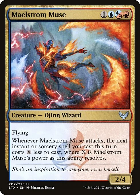 Maelstrom Muse, carta Magic di tipo Creature — Djinn Wizard illustrata da Michele Parisi
