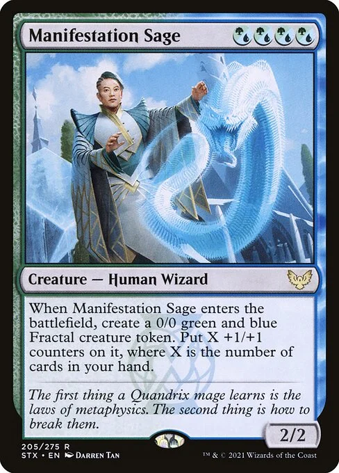 Manifestation Sage, carta Magic di tipo Creature — Human Wizard illustrata da Darren Tan