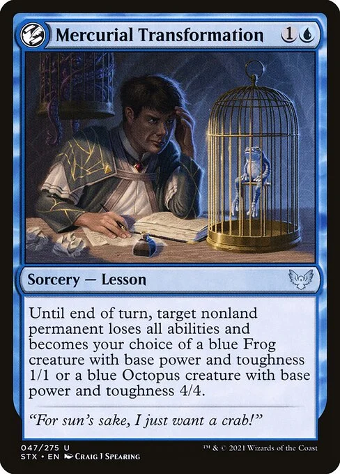 Mercurial Transformation, carta Magic di tipo Sorcery — Lesson illustrata da Craig J Spearing