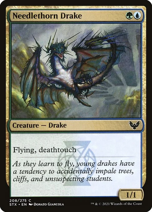 Needlethorn Drake, carta Magic di tipo Creature — Drake illustrata da Donato Giancola