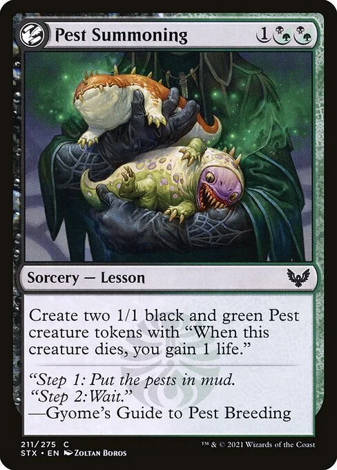 Pest Summoning, carta Magic di tipo Sorcery — Lesson illustrata da Zoltan Boros