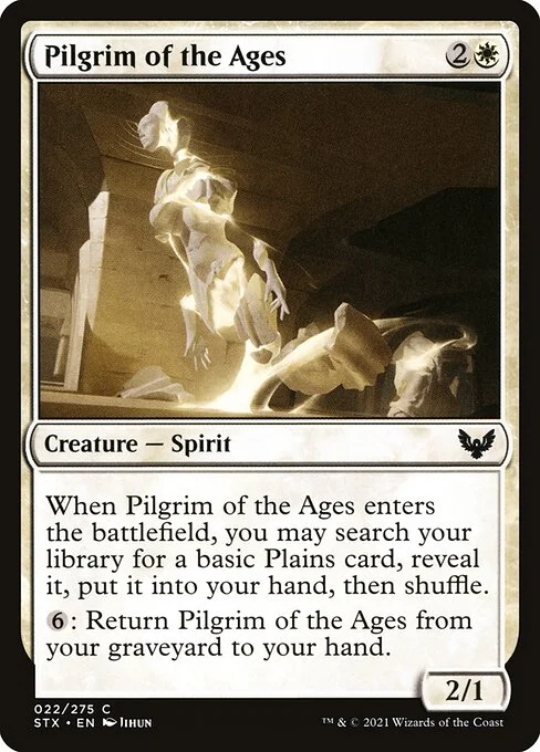 Pilgrim of the Ages, carta Magic di tipo Creature — Spirit illustrata da JiHun Lee