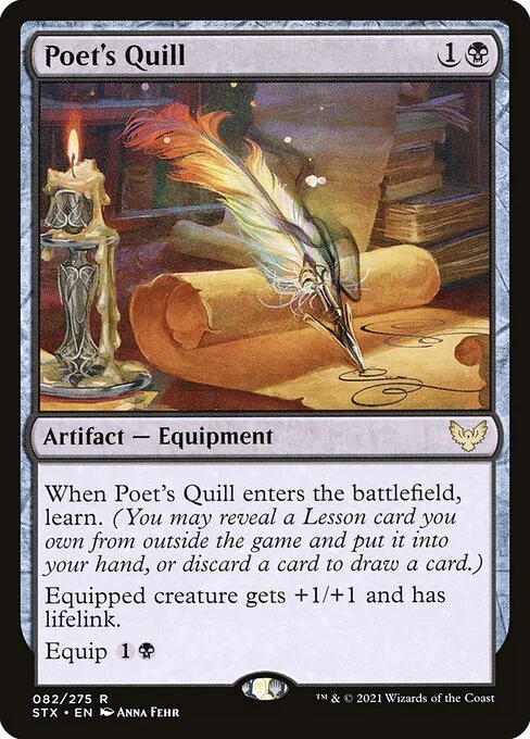 Poet's Quill, carta Magic di tipo Artifact — Equipment illustrata da Anna Fehr