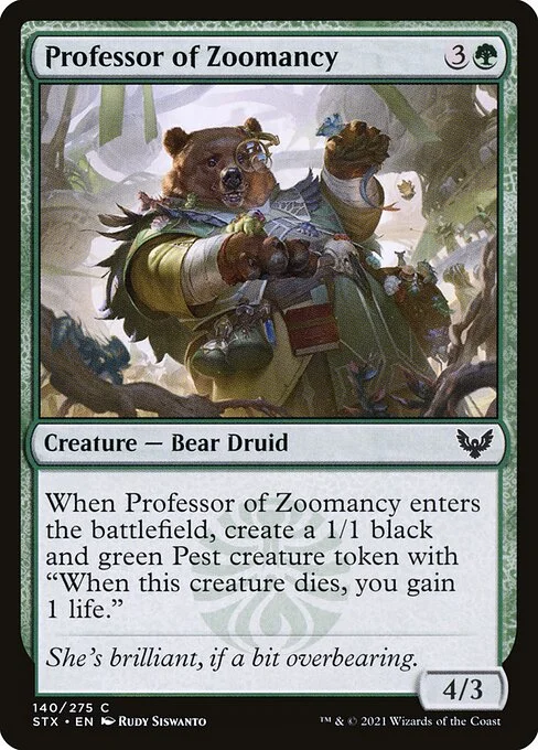 Professor of Zoomancy, carta Magic di tipo Creature — Bear Druid illustrata da Rudy Siswanto