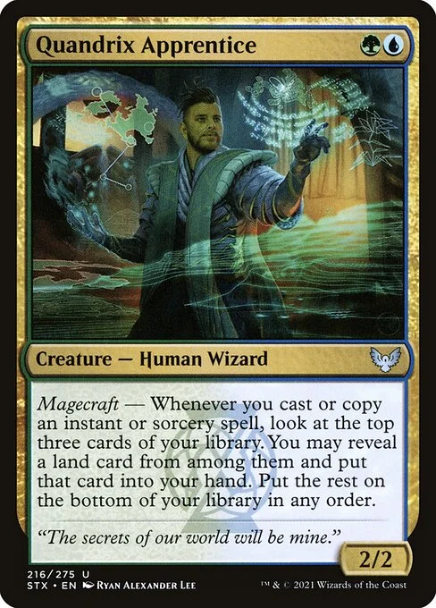 Quandrix Apprentice, carta Magic di tipo Creature — Human Wizard illustrata da Ryan Alexander Lee