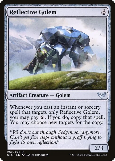 Reflective Golem, carta Magic di tipo Artifact Creature — Golem illustrata da Daniel Ljunggren